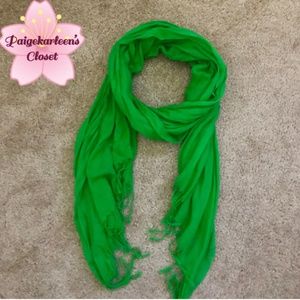 Bright Green Abercrombie & Fitch Fringe Scarf